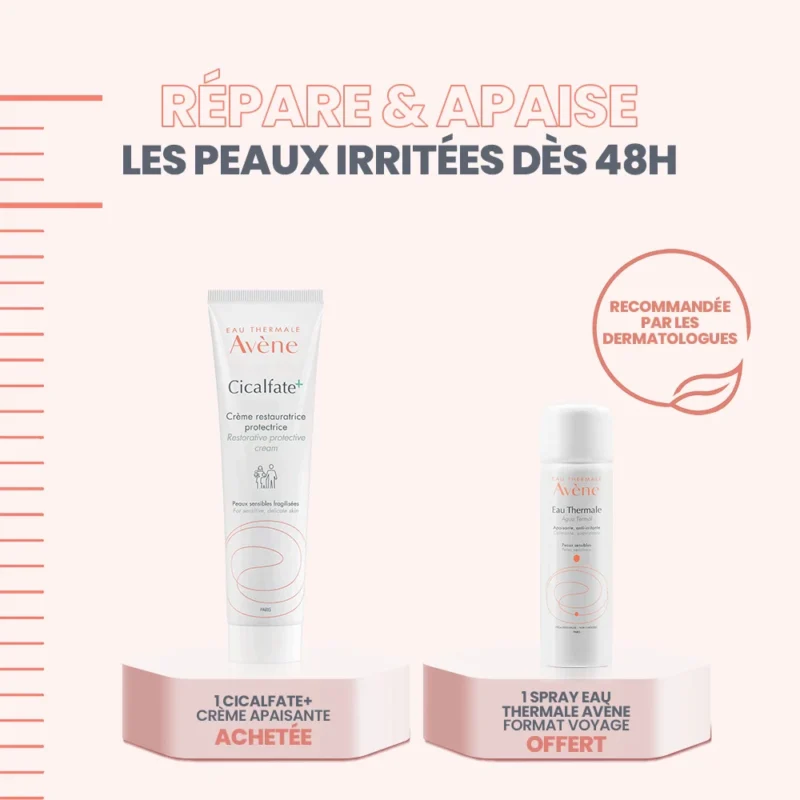 OFFRE AVÈNE CICALFATE+ CREME 40ML+AVÈNE EAU THERMALE 50ML OFFERT