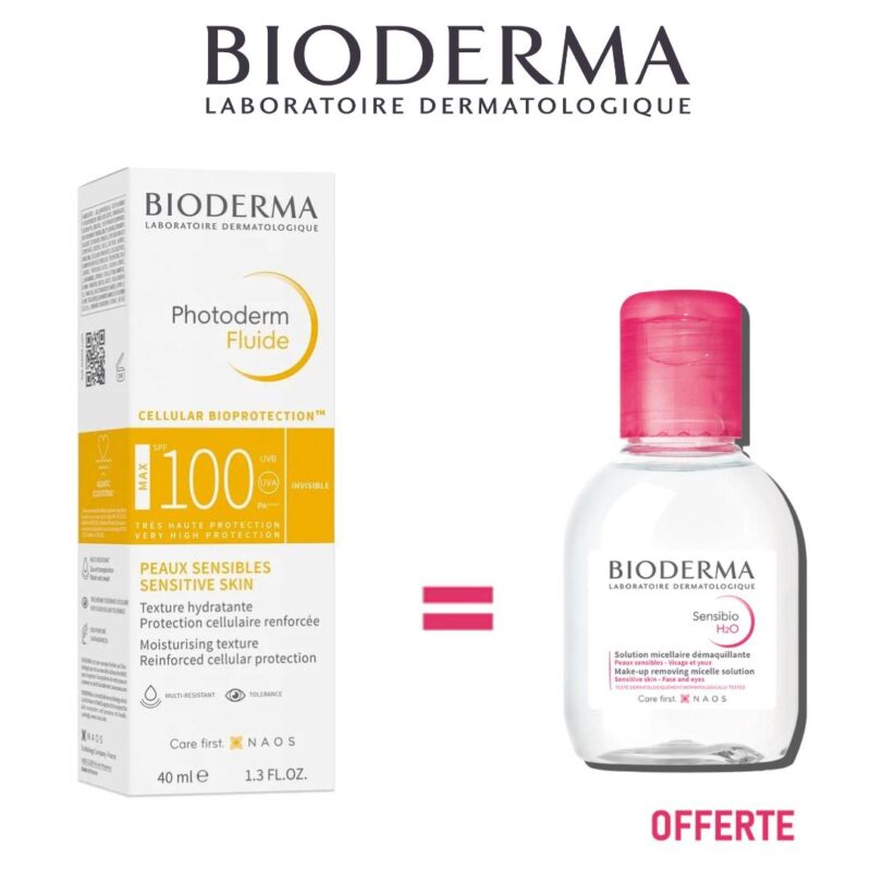 PACK BIODERMA photoderm max fluide spf100 40ml+sensibio h2o 100ml