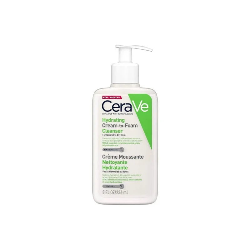 Cerave crème moussante nettoyante hydratante peau normale à sèche 236ml